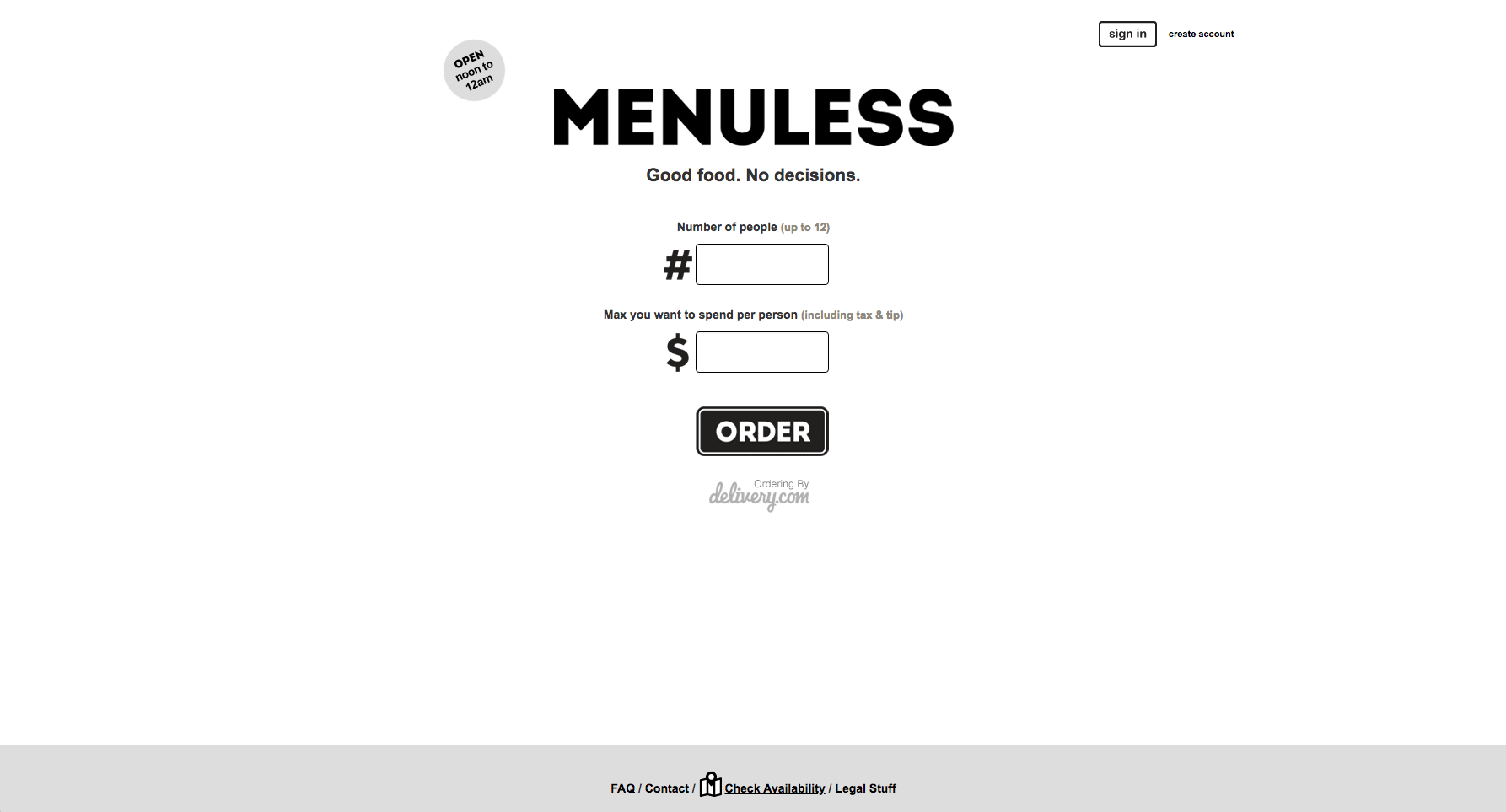 Menuless